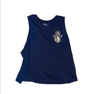 Black cut off tank top